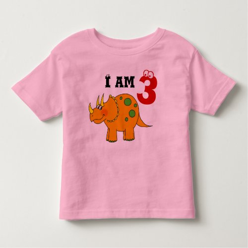 3rd birthday gift dinosaur triceratops toddler t_shirt
