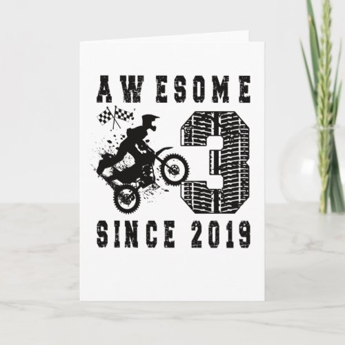 3rd Birthday Gift Dirt Bike Boy Born in 2019 Card