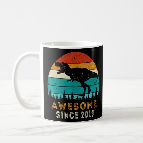 3rd Birthday Gifts Awesome Since 2019 Dinosaur 3 Y Coffee Mug