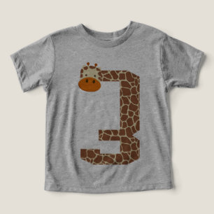 3rd Birthday Giraffe Animal 3 Year Old Boys Kids Toddler T-shirt