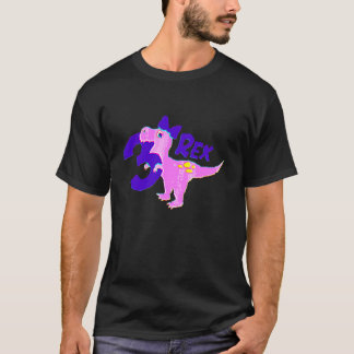 3rd Birthday Girl Dinosaur T Rex Kids 3 Year Old D T-Shirt
