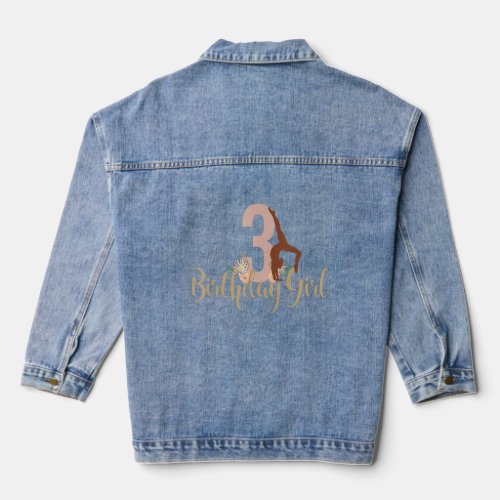 3rd Birthday Girl Gymnastics Party Boho Gymnast Tu Denim Jacket