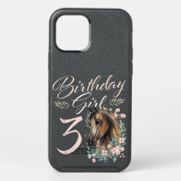 3rd Birthday Girl Horse Lover 3 Years Old Bday T-S OtterBox Symmetry iPhone 12 Pro Case