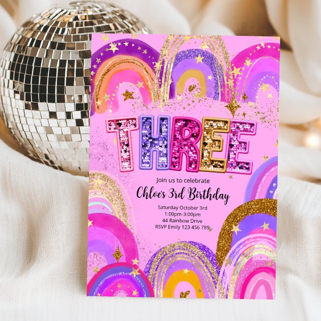 3rd Birthday Girls Party Invitation (Creator Uploaded)