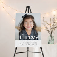 3rd Birthday Heart Photo Welcome Sign