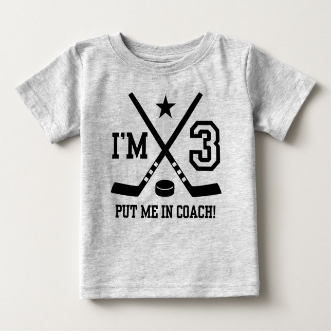 3rd Birthday Hockey Baby T-Shirt (Front)