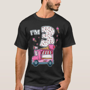 3rd Birthday Ice Cream Truck Crew I'm 3 Party Ice T-Shirt