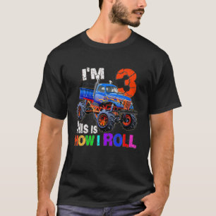 3Rd Birthday I'm 3 This Is How I Roll Truck Lovers T-Shirt