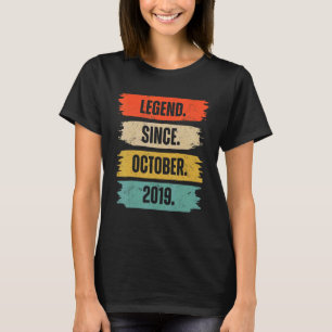 3rd Birthday Legend Since October 2019 3 Years Ol T-Shirt