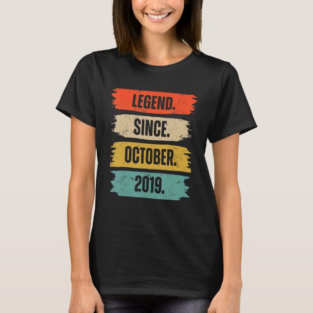 3rd Birthday  Legend Since October 2019 3 Years Ol T-Shirt (Front)