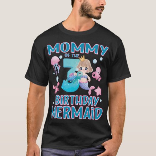 3rd Birthday Mommy Of The Birthday Mermaid Matchin T_Shirt