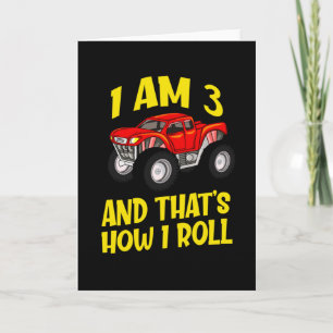 3rd Birthday Monster Truck Kids Car Gift Card