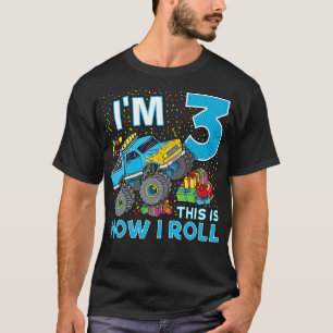 3rd Birthday Monster Truck Party Gift 3 Year Old B T-Shirt