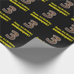 [ Thumbnail: 3rd Birthday: Name & Faux Wood Grain Pattern "3" Wrapping Paper ]