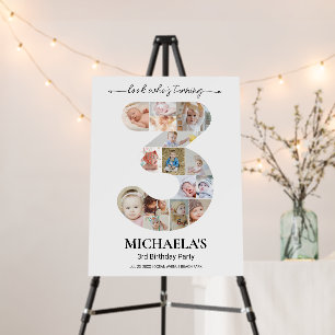 3rd Birthday Number 3 Custom Photo Collage Party Foam Board