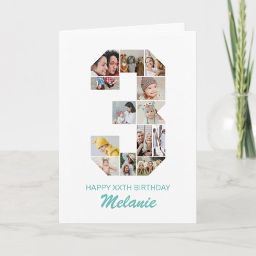 3rd Birthday Number 3 Photo Collage Personalized