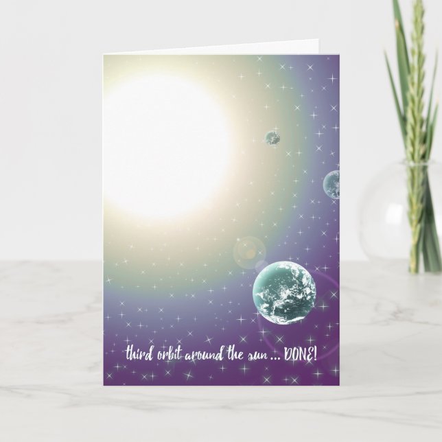 3rd Birthday Orbit Around the Sun Card (Front)