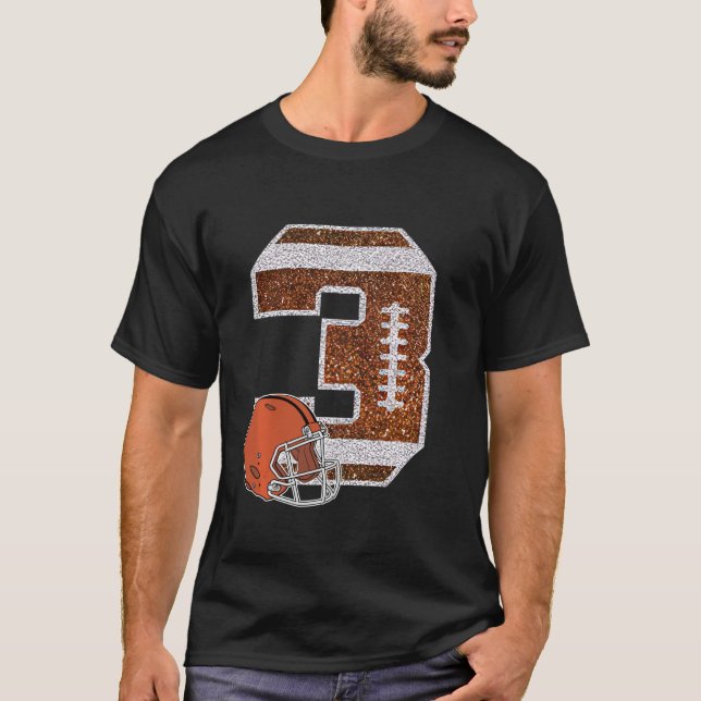 3rd Birthday Outfit Boy Football Second 3 Year Old T-Shirt (Front)