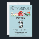 3rd Birthday Party Animals Farm Birthday Invitation<br><div class="desc">3rd Birthday Party Animals Farm Birthday Invitation. Personalize with name for third birthday. Farm animals,  cows,  sheep,  pigs,  roosters,  barns. Farm-themed party supplies for kids,  first birthday. www.SamAnnDesigns.com</div>