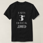 [ Thumbnail: 3rd Birthday Party - Art Deco Inspired Look Shirt ]