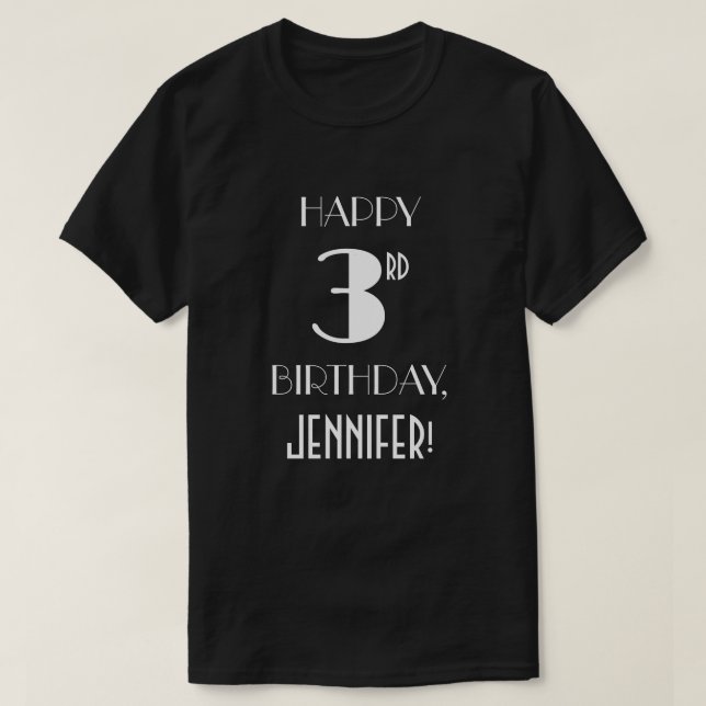 3rd Birthday Party - Art Deco Inspired Look Shirt (Design Front)