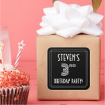 [ Thumbnail: 3rd Birthday Party: Art Deco Style & Custom Name Sticker ]