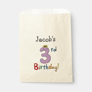 3rd birthday party favor bag