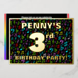 [ Thumbnail: 3rd Birthday Party — Fun, Colorful Music Symbols Invitation ]