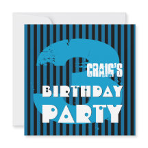 3rd Birthday Party Grunge and Stripes Z03P