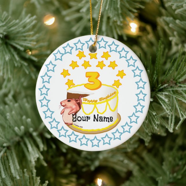 3rd Birthday Party Mouse Birthday  ornaments (Tree)