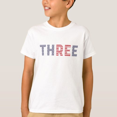 3rd Birthday Party Outfit For 4th Of July BBQ T_Shirt