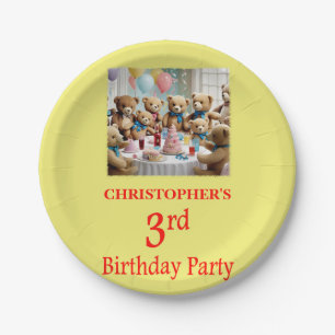 3rd Birthday Party Teddy Bears Party Paper Plates