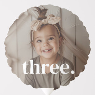 3rd Birthday Photo - three Balloon