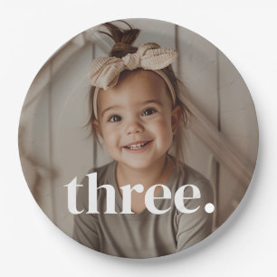 3rd Birthday Photo - three Paper Plates
