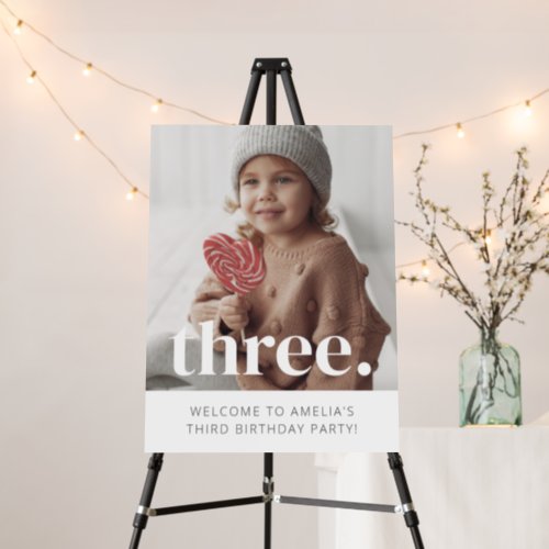 3rd Birthday Photo Welcome Sign