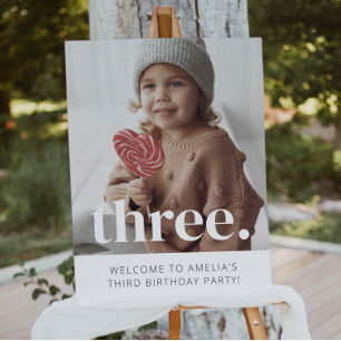 3rd Birthday Photo Welcome Sign