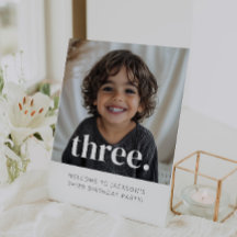 3rd Birthday Photo Welcome Sign