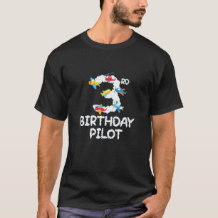 3rd Birthday Pilot 3 Years Old Aviator Kid B Day P T-Shirt