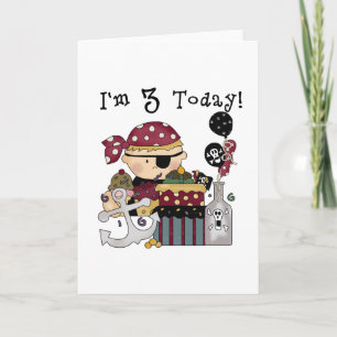 3rd Birthday Pirate Tshirts and Gifts Card