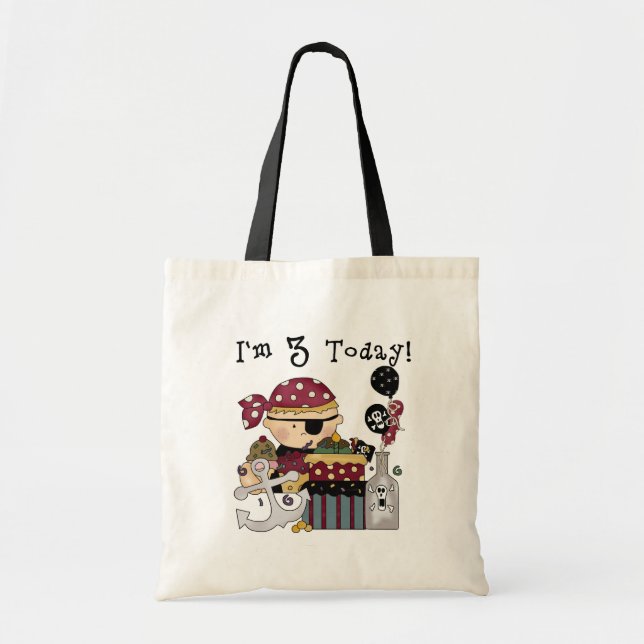 3rd Birthday Pirate Tshirts and Gifts Tote Bag (Front)