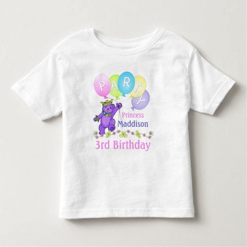3rd Birthday Princess Custom Name Toddler T_shirt