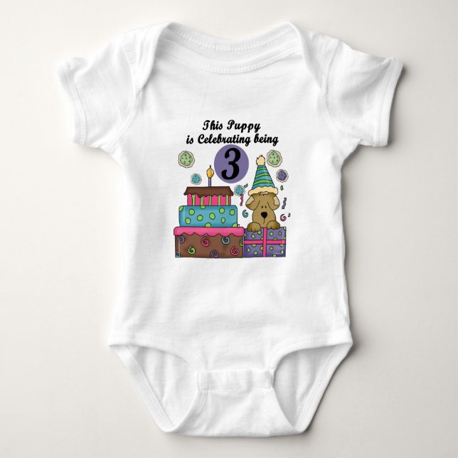 3rd Birthday Puppy T-shirts and Gifts (Front)