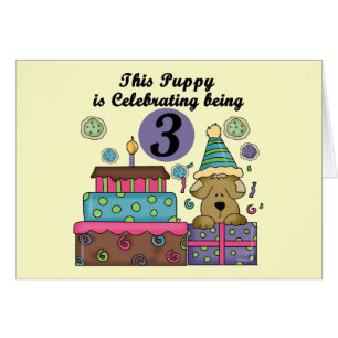 3rd Birthday Puppy T-shirts and Gifts Cards
