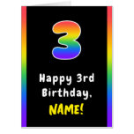 [ Thumbnail: 3rd Birthday: Rainbow Spectrum # 3, Custom Name Card ]