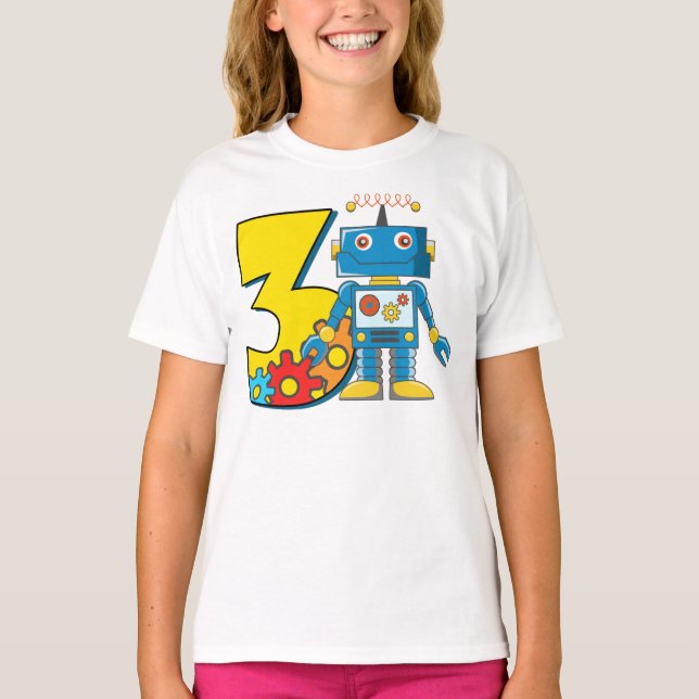 3rd Birthday Robot Sweatshirt T-Shirt (Front)