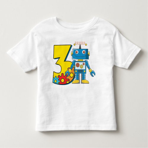 3rd Birthday Robot Toddler T_shirt