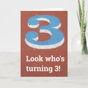 3rd birthday Running Track kids birthday card