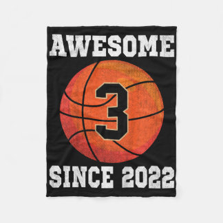 3rd Birthday Sketll Lover 3 Years Old Vintage Spor Fleece Blanket