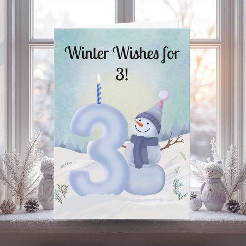  3rd Birthday Snowman with Snowy Three