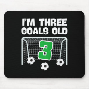 3rd Birthday Soccer Footll Player Boy 3 Years Old Mouse Pad